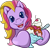 Size: 1814x1746 | Tagged: safe, artist:anscathmarcach, imported from derpibooru, triple treat, earth pony, pony, cherry, chocolate syrup, commission, fanart, female, food, g3, ice cream, looking at you, mare, open mouth, open smile, simple background, smiling, smiling at you, solo, spoon, strawberry, sundae, transparent background