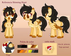 Size: 5556x4392 | Tagged: safe, artist:2pandita, imported from derpibooru, oc, oc only, oc:shining heart, pegasus, pony, absurd resolution, female, mare, reference sheet, solo, two toned wings, wings