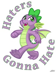 Size: 720x937 | Tagged: safe, artist:texasuberalles, imported from derpibooru, spike, dragon, haters gonna hate, male, meme, simple background, solo, white background, winged spike, wings