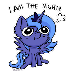 Size: 600x646 | Tagged: safe, artist:happy-go-creative, imported from derpibooru, princess luna, pony, chibi, i am the night, s1 luna, simple background, solo, transparent background