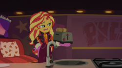 Size: 1334x750 | Tagged: safe, imported from derpibooru, screencap, sunset shimmer, equestria girls, equestria girls series, sunset's backstage pass!, spoiler:eqg series (season 2), bread, food, toast