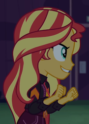 Size: 504x695 | Tagged: safe, imported from derpibooru, screencap, sunset shimmer, equestria girls, equestria girls series, sunset's backstage pass!, spoiler:eqg series (season 2), cropped, geode of empathy, magical geodes, music festival outfit, solo