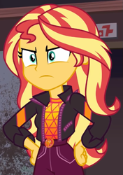 Size: 501x713 | Tagged: safe, imported from derpibooru, screencap, sunset shimmer, equestria girls, equestria girls series, sunset's backstage pass!, spoiler:eqg series (season 2), cropped, geode of empathy, magical geodes, music festival outfit, solo
