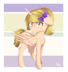 Size: 3100x3270 | Tagged: safe, artist:inlaru, imported from derpibooru, oc, oc only, alicorn, pony, accessories, accessory, alicorn oc, chibi, horn, prize, raffle, simple background, solo, wings