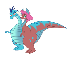 Size: 1032x774 | Tagged: artist needed, safe, imported from derpibooru, mina, princess ember, dragon, hydra, ass, bbw, big mina, butt, chubby, clothes, conjoined, dragoness, dragonlard ember, fat, female, multiple heads, simple background, socks, the ass was fat, thicc ass, thigh highs, thighs, thunder thighs, tiny arms, transparent background, two heads, two-headed dragon, vector
