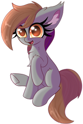 Size: 2453x3640 | Tagged: safe, artist:windy-pony, artist:windykirin, imported from derpibooru, oc, oc only, oc:nevaylin, earth pony, pony, chest fluff, cute, ear fluff, female, long eyelashes, mare, open mouth, raised hoof, simple background, sitting, smiling, solo, transparent background