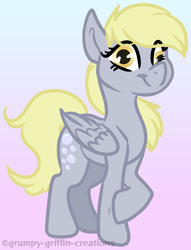 Size: 1138x1490 | Tagged: safe, artist:grumpygriffcreation, imported from derpibooru, derpy hooves, pegasus, pony, gradient background, solo