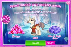 Size: 1574x1045 | Tagged: safe, idw, imported from derpibooru, kibitz, pony, unicorn, advertisement, costs real money, gameloft, gem, idw showified, magic coins, male, official, sale, stallion