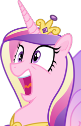 Size: 2577x4000 | Tagged: safe, artist:frownfactory, imported from derpibooru, princess cadance, alicorn, pony, season 4, three's a crowd, female, horn, jewelry, majestic as fuck, mare, regalia, simple background, solo, tiara, transparent background, vector, wavy tongue, wings, yelling