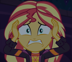 Size: 865x750 | Tagged: safe, imported from derpibooru, screencap, sunset shimmer, equestria girls, equestria girls series, sunset's backstage pass!, spoiler:eqg series (season 2), cropped, solo