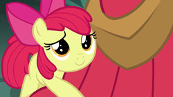 Size: 1920x1080 | Tagged: safe, imported from derpibooru, screencap, apple bloom, big macintosh, earth pony, pony, brotherhooves social, adorabloom, cute, female, filly, male, smiling, stallion
