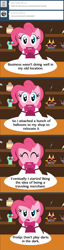 Size: 500x1953 | Tagged: safe, artist:sonic-chaos, imported from derpibooru, pinkie pie, earth pony, pony, alicorn amulet, ask, female, four string samurai, solo, the legend of zelda, the legend of zelda: majora's mask