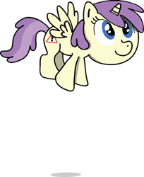 Size: 1024x1256 | Tagged: safe, artist:clumsymetronome, imported from derpibooru, alula, pluto, princess erroria, alicorn, pony, 4chan, awwlula, cute, cutie mark, erroriabetes, female, filly, flying, i believe i can fly, shadow, simple background, solo, solo female, transparent background, warning sign