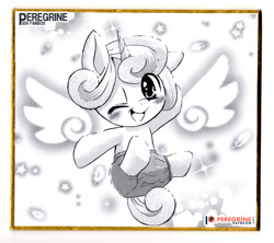 Size: 1010x895 | Tagged: safe, artist:phoenixperegrine, imported from derpibooru, princess flurry heart, alicorn, pony, blushing, cute, female, filly, floating wings, flurrybetes, one eye closed, open mouth, wings