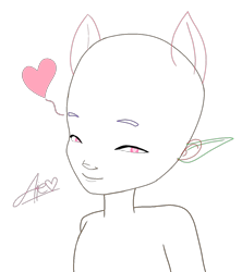 Size: 1252x1410 | Tagged: safe, artist:muhammad yunus, artist:tanahgrogot, imported from derpibooru, anthro, human, amused, bald, base, code lyoko, cute, heart, heart eyes, looking at you, no pony, pink eyes, ponied up, simple background, smiling, solo, transparent background, wingding eyes