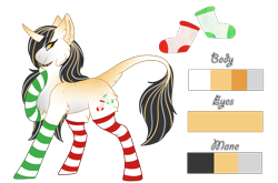 Size: 1551x1023 | Tagged: safe, artist:nobleclay, imported from derpibooru, oc, oc only, oc:stockings, pony, unicorn, clothes, female, mare, reference sheet, simple background, socks, solo, striped socks, transparent background
