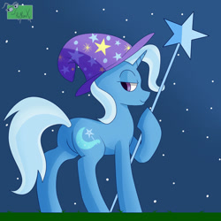 Size: 1280x1280 | Tagged: safe, artist:pigmanxx, imported from derpibooru, trixie, pony, unicorn, female, mare, solo, staff