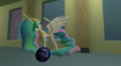 Size: 1024x563 | Tagged: safe, artist:vanny22ify, imported from derpibooru, princess celestia, princess luna, alicorn, pony, 3d, ball, female, gmod, inanimate tf, mare, morph ball, princess balluna, transformation