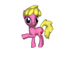 Size: 1200x900 | Tagged: safe, artist:nintenblock64, imported from derpibooru, cherry berry, earth pony, pony, 3d, 3d pony creator, cherry, cutie mark, female, food, hoof pointing, mare, open mouth, ponylumen, pose, simple background, transparent background