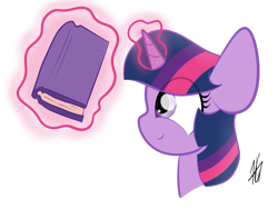 Size: 1035x777 | Tagged: safe, artist:sugarcloud12, imported from derpibooru, twilight sparkle, pony, book, magic, simple background, solo, transparent background