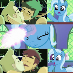 Size: 1280x1280 | Tagged: safe, artist:themexicanpunisher, edit, edited screencap, imported from derpibooru, screencap, trixie, all bottled up, equestria girls, exploitable meme, female, implied homophobia, lesbian, male, meme, obligatory pony, she-ra and the princesses of power, straight, trixie fixing meme
