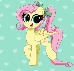 Size: 4042x3900 | Tagged: safe, artist:kittyrosie, imported from derpibooru, fluttershy, pegasus, pony, alternate hairstyle, blushing, cute, daaaaaaaaaaaw, female, happy, mare, open mouth, pigtails, shyabetes, solo, twintails, weapons-grade cute