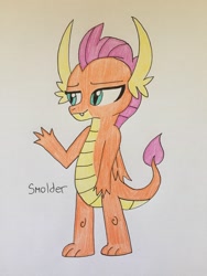 Size: 2448x3264 | Tagged: safe, artist:infernapelover, imported from derpibooru, smolder, dragon, solo