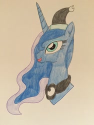 Size: 2448x3264 | Tagged: safe, artist:infernapelover, imported from derpibooru, princess luna, pony, hat, solo