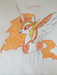 Size: 1024x1365 | Tagged: safe, artist:infernapelover, imported from derpibooru, daybreaker, pony, solo