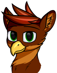 Size: 986x1255 | Tagged: safe, artist:colourwave, imported from derpibooru, oc, oc only, oc:fess, griffon, bust, commission, ear fluff, griffon oc, looking at you, male, portrait, simple background, smiling, solo, transparent background