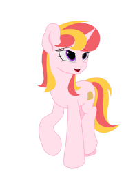 Size: 2728x3488 | Tagged: safe, artist:baira, imported from derpibooru, oc, oc only, oc:sweetie maths, pony, unicorn, female, purple eyes, raised hoof, simple background, smiley face, smiling, transparent background