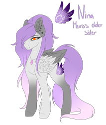 Size: 2352x2764 | Tagged: safe, artist:minelvi, imported from derpibooru, oc, oc only, pegasus, pony, ear fluff, ear piercing, earring, eyelashes, female, jewelry, mare, necklace, pegasus oc, piercing, reference sheet, solo, two toned wings, wings