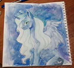 Size: 1600x1464 | Tagged: safe, artist:ske, imported from derpibooru, princess luna, alicorn, pony, solo, traditional art