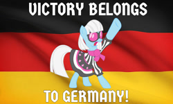 Size: 1280x768 | Tagged: safe, imported from derpibooru, photo finish, caption, flag, flag waving, german flag, germany, meme, obligatory pony, one hoof raised, open mouth, raised hoof, text