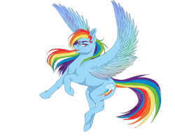 Size: 1280x1024 | Tagged: safe, artist:copshop, imported from derpibooru, part of a set, rainbow dash, pegasus, pony, backwards cutie mark, colored wings, female, mare, multicolored wings, open mouth, simple background, smiling, solo, spread wings, transparent background, wings