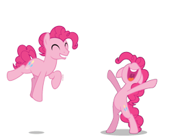 Size: 1316x1053 | Tagged: safe, artist:orin331, edit, imported from derpibooru, vector edit, pinkie pie, earth pony, pony, equestria girls, bipedal, bubble berry, equestria guys, female, happy, jumping, male, mare, nose in the air, open mouth, r63 paradox, rule 63, self paradox, simple background, stallion, transparent background, vector