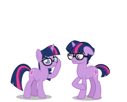 Size: 1316x1053 | Tagged: safe, artist:orin331, edit, imported from derpibooru, vector edit, sci-twi, twilight sparkle, pony, unicorn, equestria girls, :t, dusk shine, equestria guys, female, floppy ears, glasses, male, mare, r63 paradox, rule 63, sci-dusk, self paradox, simple background, stallion, transparent background, unicorn sci-dusk, vector