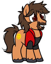 Size: 800x1000 | Tagged: safe, artist:paperbagpony, imported from derpibooru, oc, oc:jack foley, earth pony, derpibooru community collaboration, 2021 community collab, clothes, facial hair, male, shirt, simple background, transparent background, unshorn fetlocks