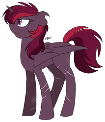 Size: 1307x1529 | Tagged: safe, artist:gallantserver, imported from derpibooru, oc, oc only, alicorn, pony, female, magical lesbian spawn, mare, offspring, parent:princess luna, parent:tempest shadow, parents:tempestluna, simple background, solo, transparent background