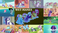 Size: 1984x1117 | Tagged: safe, edit, edited screencap, editor:quoterific, imported from derpibooru, screencap, apple bloom, applejack, discord, fluttershy, pinkie pie, princess cadance, rainbow dash, rarity, scootaloo, starlight glimmer, sweetie belle, twilight sparkle, zecora, alicorn, earth pony, pegasus, pony, unicorn, zebra, a health of information, friendship is magic, hurricane fluttershy, look before you sleep, magic duel, ponyville confidential, rarity takes manehattan, sisterhooves social, sleepless in ponyville, the cutie map, the return of harmony, three's a crowd, too many pinkie pies, apple bloom's bow, applejack's hat, bed, bow, coach rainbow dash, cowboy hat, cutie mark crusaders, female, floppy ears, glowing horn, golden oaks library, hair bow, hat, horn, magic, magic aura, male, mane six, rain, stolen cutie marks, sunglasses, swamp fever plant, twilight sparkle (alicorn), unicorn twilight, water, wet, wet mane, wet mane apple bloom, wet mane applejack, wet mane fluttershy, wet mane pinkie pie, wet mane rainbow dash, wet mane rarity, wet mane scootaloo, wet mane starlight glimmer, wet mane sweetie belle, wet mane zecora