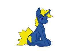 Size: 2048x1536 | Tagged: safe, artist:static surge, derpibooru exclusive, imported from derpibooru, oc, oc only, oc:static surge, pony, unicorn, derpibooru community collaboration, 2021 community collab, bedroom eyes, cutie mark, male, mane, ponysona, simple background, sitting, solo, stallion, transparent background