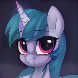 Size: 1024x1024 | Tagged: safe, artist:thisponydoesnotexist, imported from derpibooru, pony, ai content, ai generated, generator:thisponydoesnotexist, horn, looking at you, neural network, solo