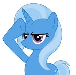 Size: 4073x4027 | Tagged: safe, artist:rioshi, artist:starshade, imported from derpibooru, trixie, pony, unicorn, absurd resolution, base used, female, heart, heart eyes, mare, rainbow dash salutes, salute, simple background, solo, transparent background, vector, wingding eyes