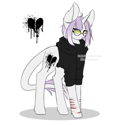 Size: 1600x1600 | Tagged: safe, artist:riariirii2, imported from derpibooru, oc, oc only, pony, unicorn, clothes, glasses, horn, leonine tail, male, simple background, stallion, unicorn oc, watermark, white background