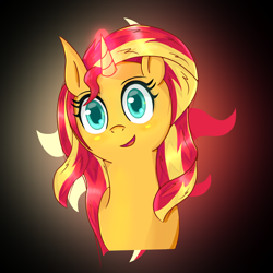 Size: 1800x1800 | Tagged: safe, artist:divifilly, imported from derpibooru, sunset shimmer, pony, unicorn, cute, cutie mark, shimmerbetes, solo