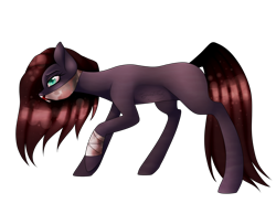 Size: 1516x1178 | Tagged: safe, artist:minelvi, imported from derpibooru, oc, oc only, earth pony, pony, bandage, blood, earth pony oc, eyelashes, face mask, mask, raised hoof, simple background, solo, transparent background