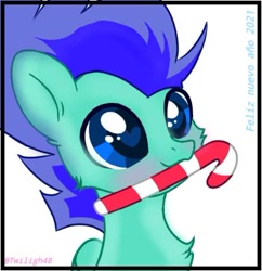 Size: 414x427 | Tagged: safe, artist:lazuli, artist:lazuli0209, artist:mint-light, artist:twiligh48, imported from derpibooru, oc, oc only, oc:azelfu, pegasus, pony, base used, bust, candy, candy cane, cute, food, solo