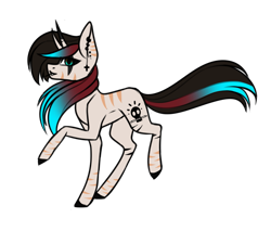 Size: 923x785 | Tagged: safe, artist:blitsazalisdash, artist:minelvi, imported from derpibooru, oc, oc only, oc:lilith, hybrid, pony, zebra, zebracorn, zebroid, zony, collaboration, colored hooves, ear piercing, earring, female, jewelry, mare, piercing, raised hoof, simple background, solo, transparent background