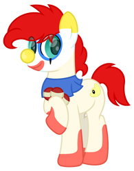 Size: 2500x3200 | Tagged: safe, artist:ponkus, imported from derpibooru, oc, oc only, oc:jester jokes, earth pony, pony, derpibooru community collaboration, 2021 community collab, clown, clown makeup, clown nose, male, red nose, simple background, solo, stallion, transparent background