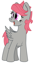 Size: 1128x1952 | Tagged: safe, artist:aaronmk, imported from derpibooru, oc, oc only, oc:featherlight, pegasus, pony, derpibooru community collaboration, 2021 community collab, female, happy, mare, pegasus oc, pink eyes, red mane, red tail, simple background, smiling, standing, tail, transparent background, vector, wings